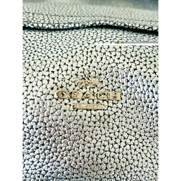 COACH Mini Campus Backpack In Hologram Pebble Leather Silver Metallic - Picture 6 of 8